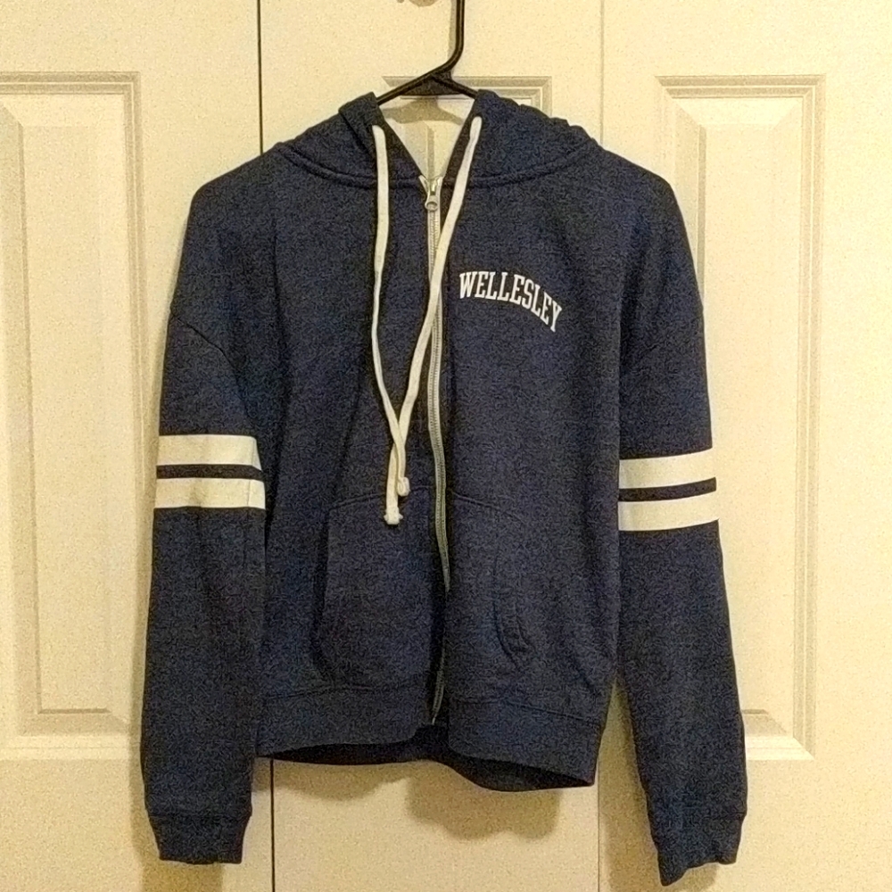 Blue Zip Hoodie Sweater